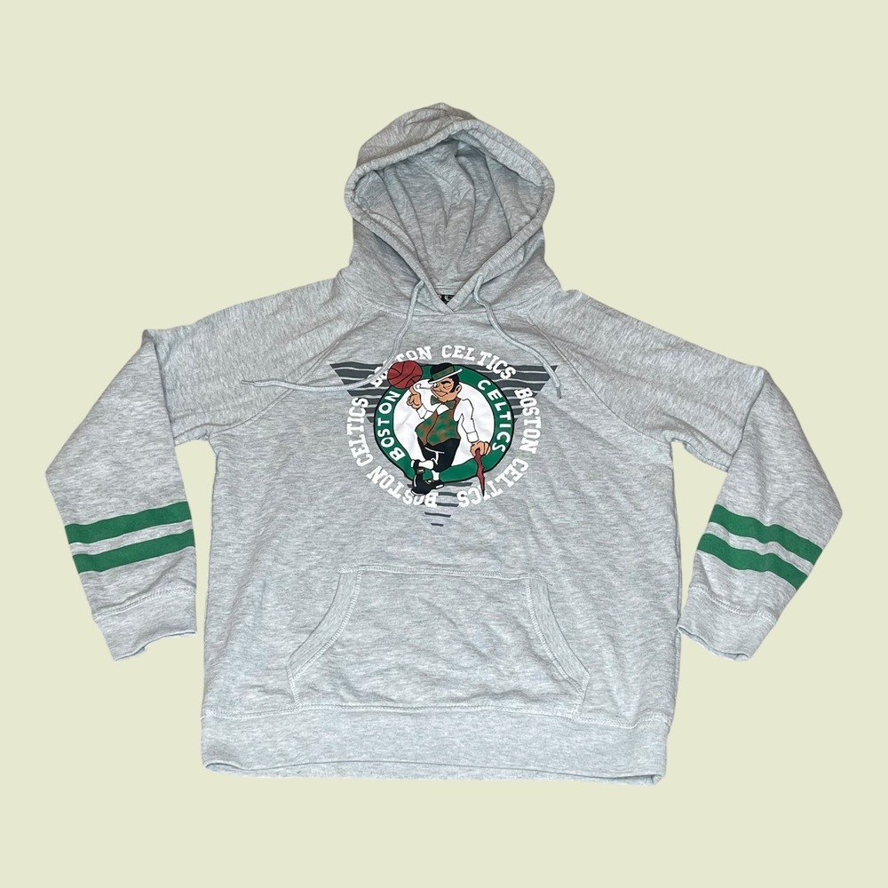 NBA Ultra Game Boston Celtics Hoodie Mens Small Gray Lucky Leprechaun Pullover